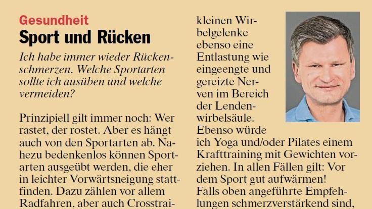Sport und Rücken