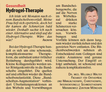 Artikel öffnen: Hydrogel-Therapie