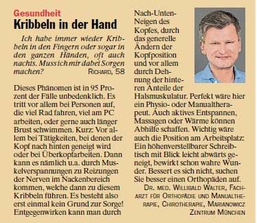 Artikel öffnen: Kribbeln in der Hand