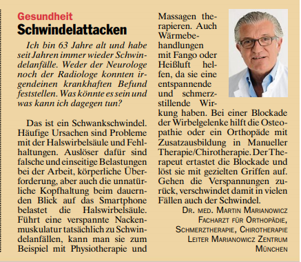 Artikel öffnen: Schwindelattacken